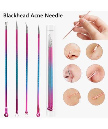 Blackhead Comedone Acne Pimple Blackhead Remover Tool Spoon for Face Skin Care Tool Needles Facial Pore Cleaner (B) - Buy Online on GoSupps.com