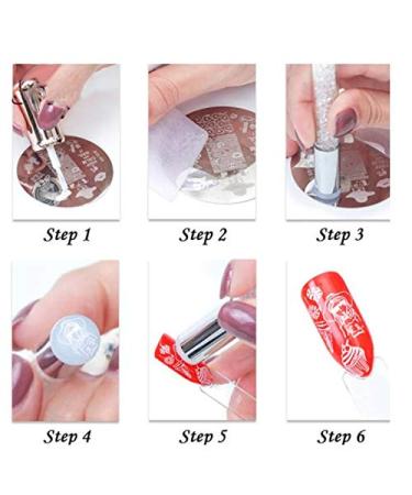 4 Nail Art Stamper Sets - Double Ended Silicone Stamps & Nail Seal Plates for Home Manicure | Perfect for Nail Studios - Buy Online on GoSupps.com