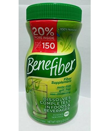 Benefiber 100% Natural Fiber Supplement - 150 Servings 600g 21.2 Oz Sugar Free