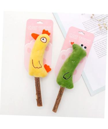POPETPOP 2pcs Cat Teething Stick Indoor Playset Cat Dental Care Cat Grinding Teeth Rod Cat Cartoon - Buy Online on GoSupps.com