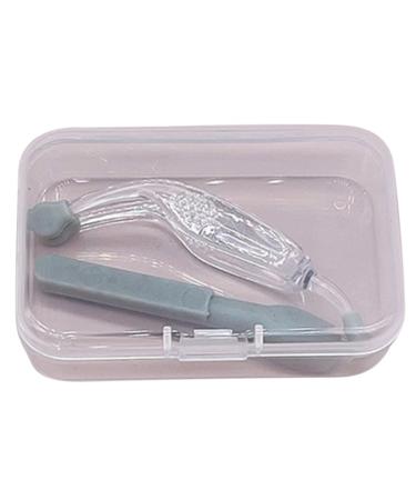 APUGHIZE tweezers set made of soft silicone for inserting contact lenses portable organizational holders accessories transparent portable travel contact liner remover tool set gray