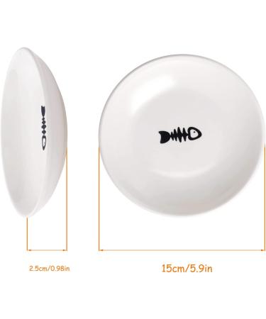 Ceramic Cat Food Plates and Wide Bowls for Stress-Relief Whisker Fatigue | Cat Feeding Dishes in White & Black - Buy Online on GoSupps.com