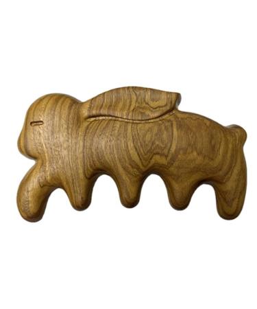 1PCs rabbits form natural sandalwood comb meridian comb skin care massage comb health care body-meridian massage tool