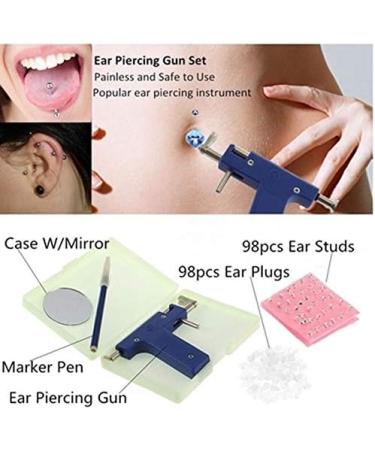 LIZHOUMIL Ear Piercing Gun Set Safety Alloy Ear Nose Navel Piercing Tool Kit Sets with Studs Plastic Gun Set - Buy Online on GoSupps.com