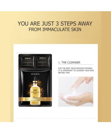 Buy VENZEN 3 Steps 24k Gold Hyaluronic Acid Mask - Oil Control Hydrating Essence | 5 Pack for International Shipping - Buy Online on GoSupps.com