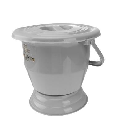 Chamber Pot Portable Toilet with Lids Plastic Bedpan Potty Urinals Urine Pots Buckets Spittoon Pee Jug for Adults Pregnant Women (Color : Grey)