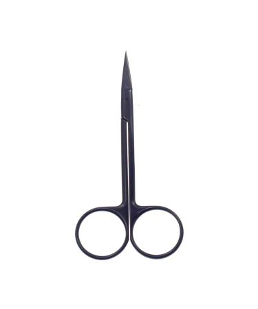 Motanar Cuticle Nail Scissors - Stainless Steel Precision Manicure Scissor - Extra Pointed Straight Curved Fingernail Scissor (Black Straight Point)