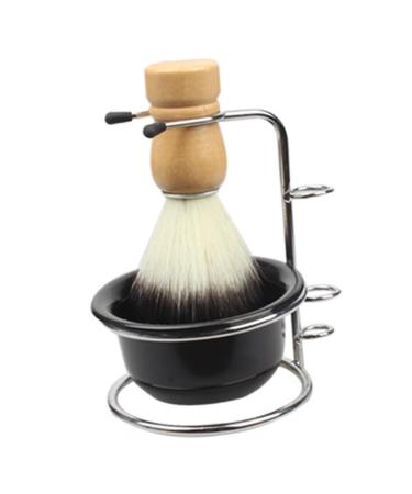 Minkissy 1 set of shaving foam shell metal clips body care hairdresser shaving brush shaving brushes shaving brushes shaving cup with stand roof beards brush steel accessories desk travel 12x8.5cm black