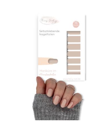 Fairy Nail self-adhesive nail foils single-colored manicure nail wraps nail stickers 16 nail polish strips nail stickers (beige) - Buy Online on GoSupps.com