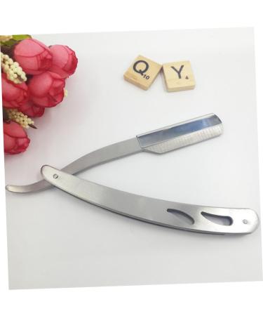 WOONEKY 2pcs Barber Shaving Tools Set - Stainless Steel Straight Razor & Mustache Scissors | Old Fashioned Yangjiang Manual Shaver - Buy Online on GoSupps.com