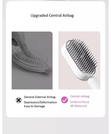 JiedHiur Self Cleaning Hair Brush - 3D Air Cushion Hair Brush for Women - Airbag Massage Comb for Thick Hair - White - Buy Online on GoSupps.com