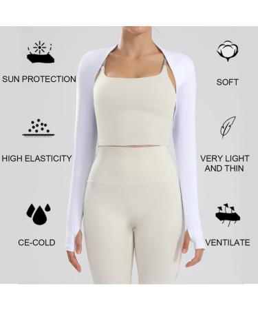 Ustnir UV Protection Bolero Scarf - Cooling Arm Cuff with Finger Holes - Black & White Sunscreen Shrug for Outdoor Activities - Buy Online on GoSupps.com