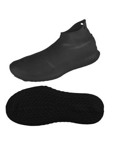 LEGELITE Reusable Silicone Waterproof Shoe Covers, No-Slip Silicone Rubber Shoe Protectors for Kids,Men and Women Large Black
