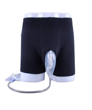 Wearable Urine Bag Incontinence Pants for Men Urinary Leak Proof Leg Silica Gel Urinal Catheter Urine Bag Holder Collection Bag Black size-M