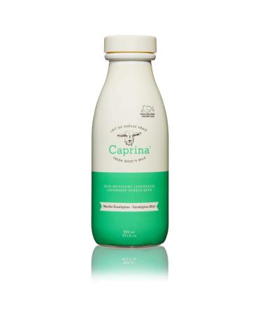 Caprina by Canus Legendary Bubble Bath With Fresh Canadian Goat Milk Gentle Soap Moisturizing Vitamin A B2 B3 More, Green, Eucalyptus Mint, 27.1 Fl Oz