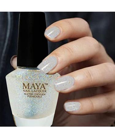 MAYA Cosmetics Halal Glitter Nail Polish | Quick Dry Vegan & Cruelty Free Oxygen Permeable Non-Toxic Top Coat - Buy Online on GoSupps.com