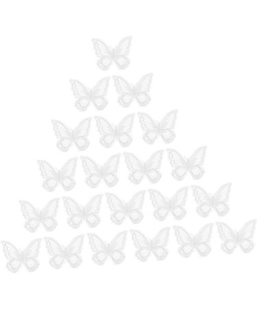 VILLCASE 60 Pcs Double Embroidered Butterfly Clothing Embroidery Cloth Sticker Jewel Stickers Flower Decorations Clear Hair Clips Wedding Ceremony Decorations Organza 3d Lace White Supplies - Buy Online on GoSupps.com