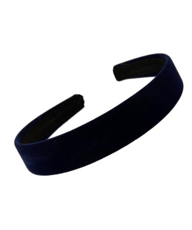 Dark Navy Blue Velvet Feel Alice Hair Band Headband 2.5cm (1) Wide by Pritties Accessories Dark Blue 1 piece (1 pack)