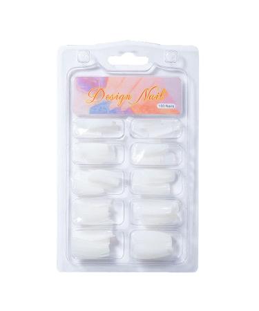 Ancllo 100 pieces natural gel-nail shape full cover dual nail system shape c curve nail shape nail extension tips nail art manicure tools