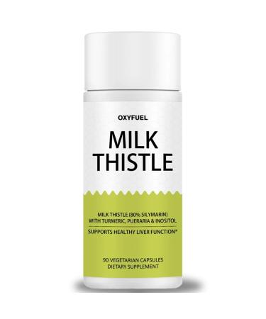 PRIMALHERBS OXYFUEL Silymarin Milk Thistle 300mg Extract with Vitamin C Liver Repair Support 90 Capsules(1Pc)