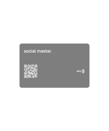 Social Master Digital Business Card Plastic Wallet Sized NFC Business Card for Instant Contact and Social Media Sharing No App Required No Fees iOS and Android Compatible (Gray)