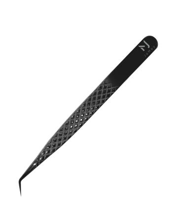 Professional Tweezers for Eyelash Extensions Super Strong Grip High Precision Stainless Steel Volume Tweezers (JM3-1 Black)