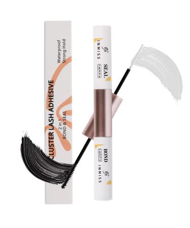 Lash Bond and Seal Waterproof Lash Glue for Lash Clusters Individual Lash Glue Eyelashes Adhesive for DIY Lash Extensions at Home(5ml Bond+5ml Clear Seal)