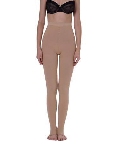 AMZAM Medical Compression Pantyhose 15-20mmHg Graduated Support Tights XL Open Toe Beige - for Edema, Varicose Veins, DVT - Buy Online on GoSupps.com