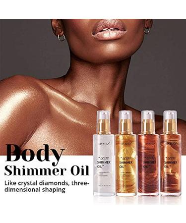 Shimmering Body Oil | Waterproof Glow & Moisturizer for Face & Body | Radiance Makeup Highlighter (#02 Gold) - International Shipping Available - Buy Online on GoSupps.com