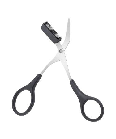 Eyebrow Trimmer Scissors with Comb Professional Precision Trimmer Eyebrow Eyelash Hair Remover Cut Scissors Beauty Tool for Men Women (Black)