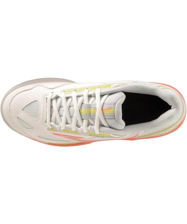 Mizuno Women's Break Shot 4 CC Tennis Shoes - 40.5 EU - Snow White Neon Fluo Gray - International Shipping Available - Buy Online on GoSupps.com