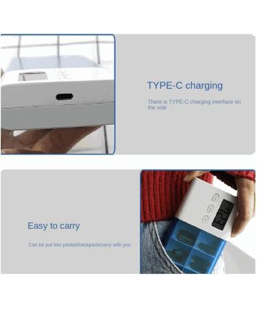 Durratou 7 Grid Electronic Pill Box with Timer Reminder - USB Automatic Pills Organizer (Grey) - Buy Online on GoSupps.com