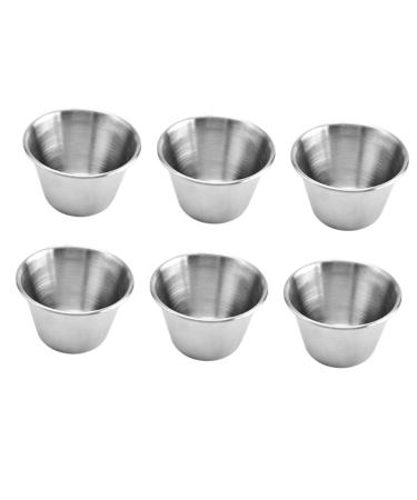 Zerodeko 12 Pcs Stainless Steel Sauce Cup Soy Sauce Mustard 6X4.4CMx2pcs Silverx2pcs