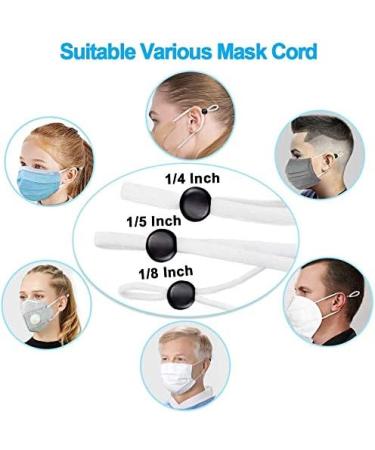 Silicone Cord Locks for Masks - Adjustable Drawstring Toggles for Elastic Bands - Non-Slip Earloop Stopper Adjuster - White (100Pcs) - Buy Online on GoSupps.com