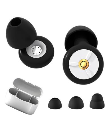 Ear Plugs for Sleeping Noise Cancelling - Silicone Reusable Soft Comfortable Earplugs for Sleep Working Study Concert with Storage Case - 28dB Noise Reduction Ear Protection Earplug Black