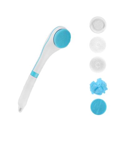 Electric Body Brush Scrubber  Eechargeable Pore Cleaner Exfoliant for Face Leg Long Handle Back Brush for Shower Body Brushes for Cleansing Exfoliating Men Women