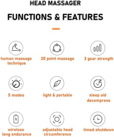 EVLIERY 20 Massage Heads - Scalp & Head Massager with Red Light Therapy Vibration for Relaxation | Easy to Use Black Hub Scrapers - Buy Online on GoSupps.com