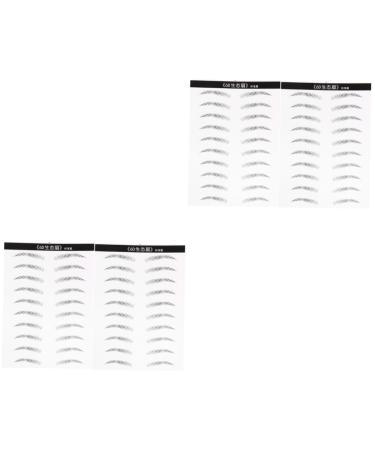 FRCOLOR 4 Sheets Pairs Makeup Stickers Makeup Eyes Brown Natural Simple Cosmetic 4d Disposable The Lazy