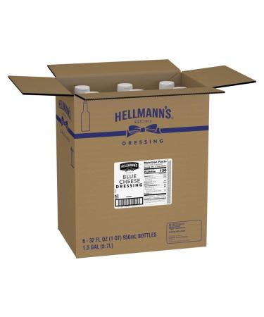 Hellmann's Classics Blue Cheese Salad Dressing 32 oz (Pack of 6) - Gluten Free, No Artificial Flavors or Colors, Made with Natural Sources - Buy Online on GoSupps.com