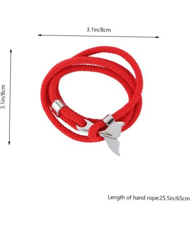 SOIMISS 2 pcs whale tail bracelet fashion jewelry couple jewelry couples bracelets Vintage Nautical Bracelets vintage jewelry Nautical Braided Bracelet Unfading Bracelet Creative Wristband 8x8cmx3pcs Silver Redx3pcs - Buy Online on GoSupps.com