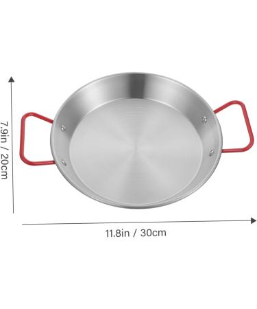 Garneck Roaster Pan with Lid Outdoor Paella Maker Culinary Tools Granite Frying Pan Baking Dish with Lid Roasting Pans Chicken Fried Stainless Steel Saucepan Enamel China Korean 20*16CM Silver - Buy Online on GoSupps.com