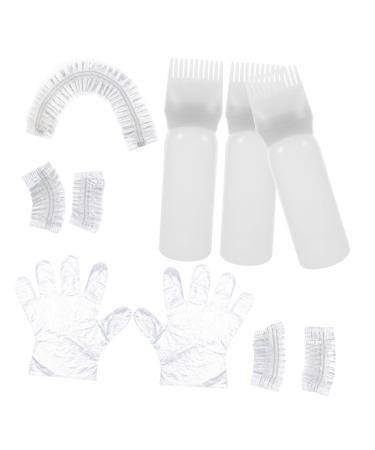 Angoily 1 Set Hair Dye Kit Hair Coloring Tools Hair Bleach Hair Dying Accessory Kit Hair Oil Bottle Bleach Kit Bleach Hair Kit Hair Coloring Kit Shower Caps White Portable Plastic Tool Kit
