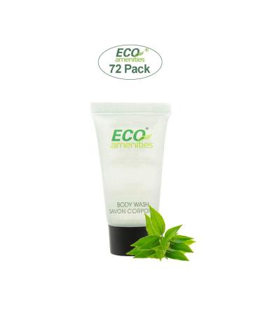 Eco Amenities Green Tea Scent Body Wash - 72 Pack, 0.75 oz Small Tubes - Individually Packaged Hotel Size Toiletries for Guests of Airbnbs, BNBs, VRBO, Inns - Bulk Case for Travel - Buy Online on GoSupps.com