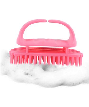 Foytoki Silicone Shampoo Brush Set - 2 Piece Hair Washing Massage Brush for Adults | Pink | Head Massager & Hair Care Comb 10.5x7x5.5cm - Buy Online on GoSupps.com