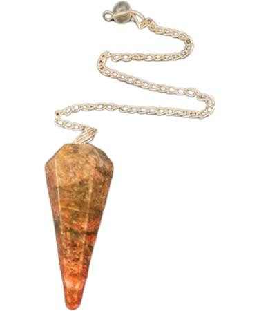 Unakite Crystal Pendulum for Divination Healing and Chakra Balancing - Handcrafted Dowsing Tool with Silver Chain - Spiritual Insights with Unakite Gemstone - Buy Online on GoSupps.com
