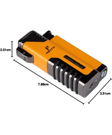 PIPITA Torch Lighter Windproof Cigar Lighter Red Four Jet Flame Adjustable Refillable Inflatable Butane Gas Lighter with Punch (Without Gas) - Buy Online on GoSupps.com