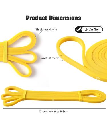 KK Resistance Bands - Pull Up & Stretch Workout Bands for Home Gym & Yoga - Yellow, 5-15 lbs - Buy Online on GoSupps.com