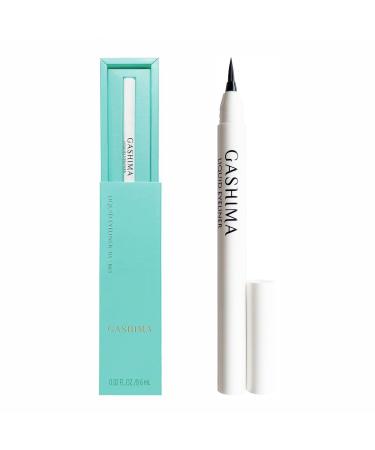 GASHIMA Liquid Eyeliner Black Unique Waterproof Formula Quick Dry 24 Hours Long-Lasting 0.1mm Easy-to-Draw Brush Tip Ultra Fine Line Made in Japan