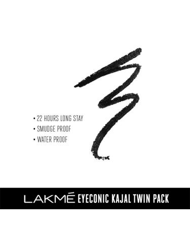 Lakme Eyeconic Kajal Twin Pack - Black 0.35g | Buy Online | International Shipping - Buy Online on GoSupps.com
