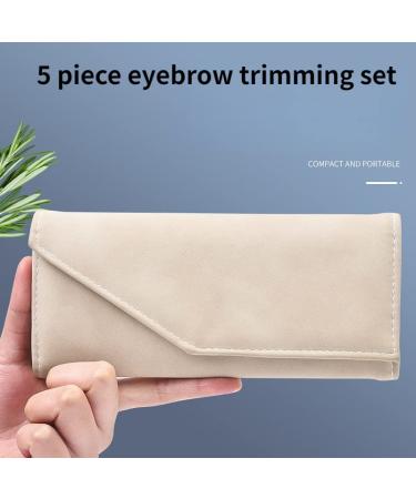 Anoudon 5-Part Eyebrow Set - Stainless Steel Tweezers Scissors Brushes Razor & Pencil | Travel Case Included | Perfect for Men & Women - Buy Online on GoSupps.com
